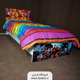 تخت خواب یک نفره (عرض 90) مدل ابر قهرمان - رنگبندی 20 عددی