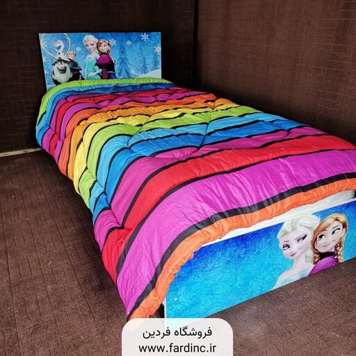 تخت خواب یک نفره کینگ (عرض 120) مدل السا و آنا فروزن - رنگبندی 20 عددی