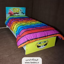 تخت خواب یک نفره کینگ (عرض 120) مدل باب اسفنجی - رنگبندی 20 عددی