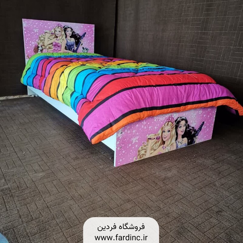 تخت خواب یک نفره (عرض 90) مدل سیندرلا - رنگبندی 20 عددی