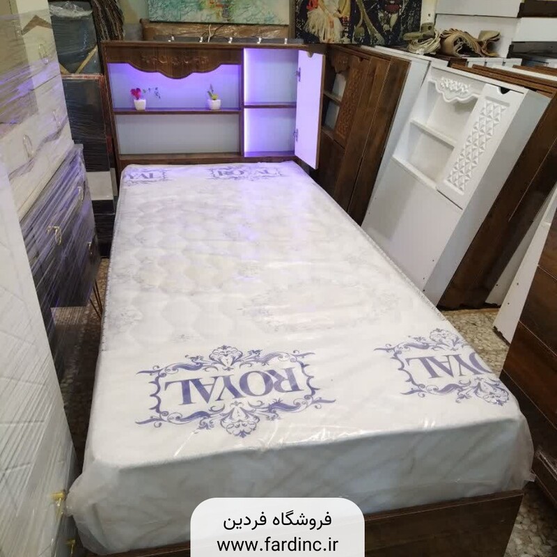 تخت خواب یک نفره کینگ (عرض 120) مدل ترمه - رنگبندی 20 عددی