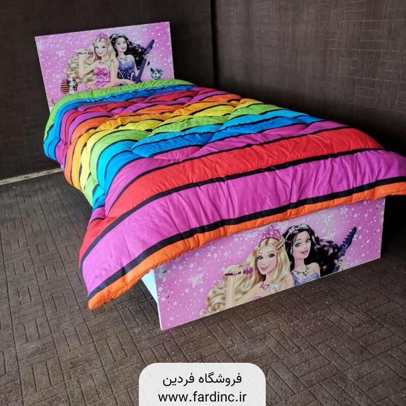 تخت خواب یک نفره کینگ (عرض 120) مدل سیندرلا - رنگبندی 20 عددی