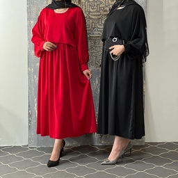 مانتو زنانه پیراهنی و سارافون دو تیکه فری سایز تا 48 مدل اروس 