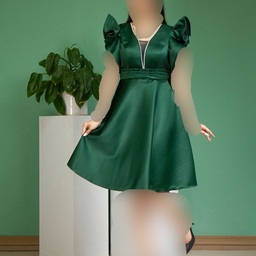 لباس مجلسی کوتاه دخترانه عروسکی پارچه ساتن سایز 34 تا 60 ارسال رایگان