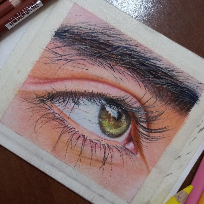 نقاشی چشم رنگی پاستل سایز A7