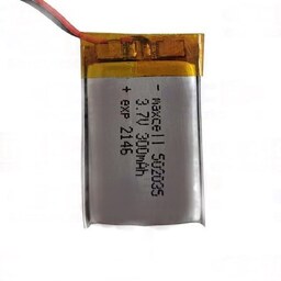 باتری لیتیوم پلیمر 3.7 ولت 300 میلی آمپر 