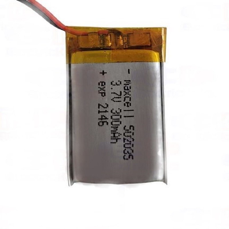 باتری لیتیوم پلیمر 3.7 ولت 300 میلی آمپر 