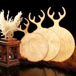 تخته سرو چوبی طرح شاخ گوزن ست سه تایی فروش ویژه 