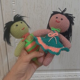 عروسک دختر مو مشکی کاموایی 