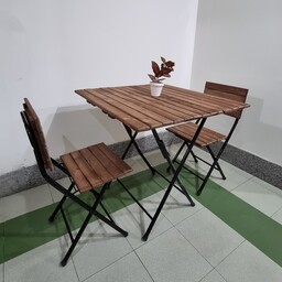 میز چوبی تاشو صندلی تاشو چوب طبیعی
