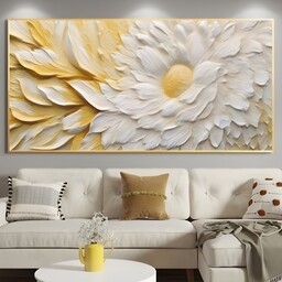 تابلونقاشی برجسته گل کوکب طلایی