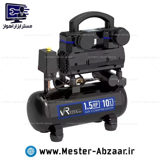 کمپرسور پمپ باد 10 لیتری سایلنت 1.5 اسب ویوارکس با گارانتی یک ساله مدل VIVAREX VR1015-SS