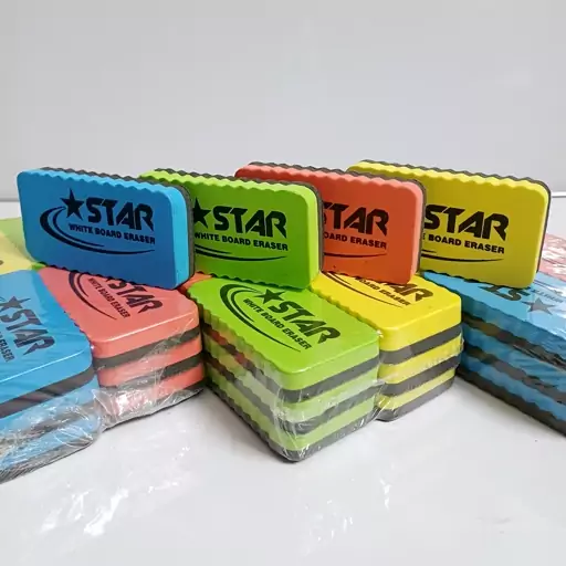 تخته پاکن مغناطیسی فشرده وایت برد (مگنتی) برند star در 4 رنگ