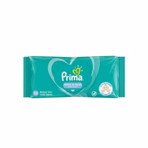 دستمال مرطوب کودک 52 عددی پمپرز پریما اسپانیا انقضا 2024.11 pampers prima