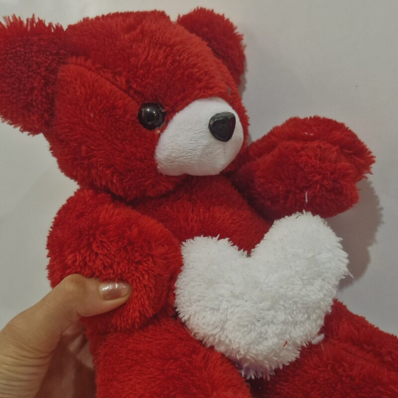 عروسک خرس 35 سانت قرمز از تولیدی عروسک ماهگل 
