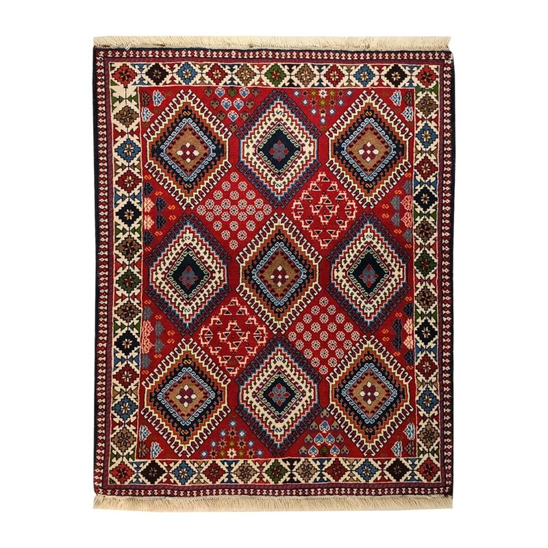 فرش دستباف یک و نیم متری طرح یلمه شیراز کد 152341