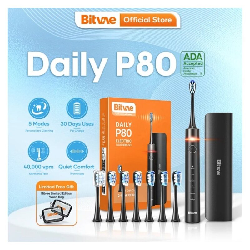 مسواک برقی بیت وی مدل Bitvae - P80 Pressure Sensor Electric Toothbrush
