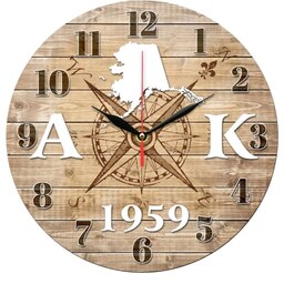 ساعت دیواری طرح قطب نمای چوبی قدیمی قطر 30 سانتیمتر  