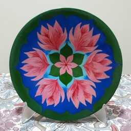 دیوارکوب سفالی( طرح ماندلا گل) اندازه  25 cm، نقاشی شده بارنگ اکریلیک و ضد آب شده