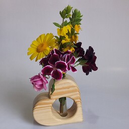 گلدان طرح قلب  گلدان چوبی   گلدان لوله آزمایشی    گلدان رومیزی   چوبی