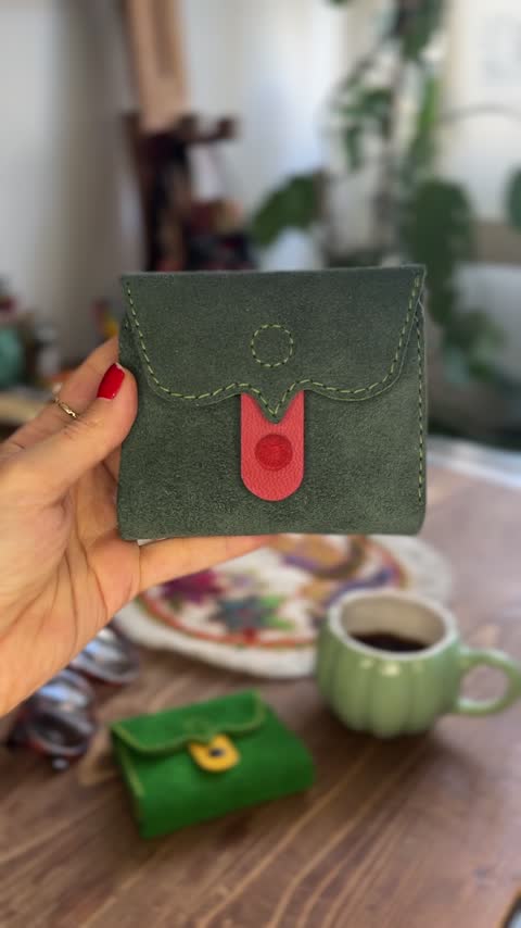 کیف پول چرم طبیعی  مدل جغد 