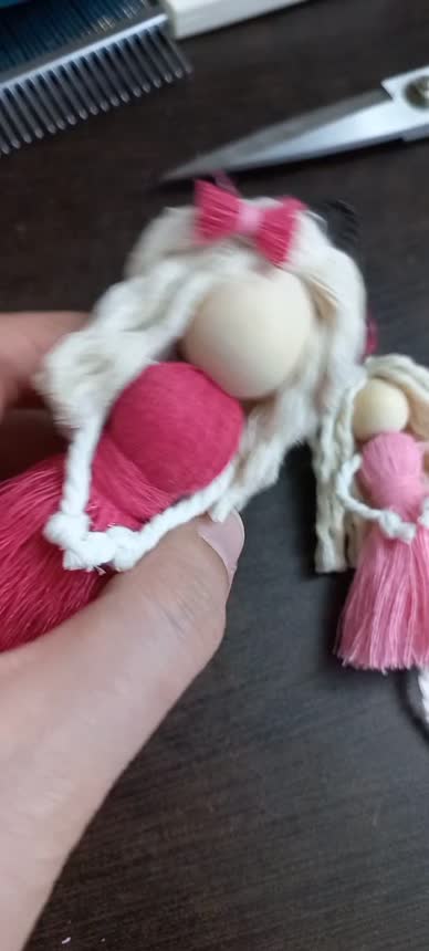 عروسک دستساز رنگی مکرومه سایز بزرگ