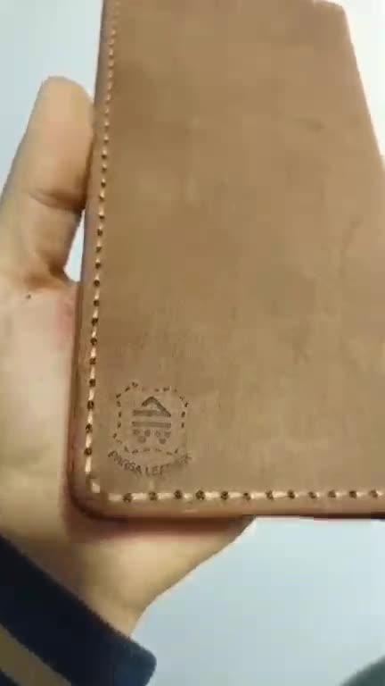 کیف پول و موبایل چرم طبیعی دستساز مدل گلاره