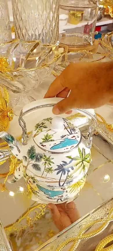 کتری لعابی مدل ساحل
