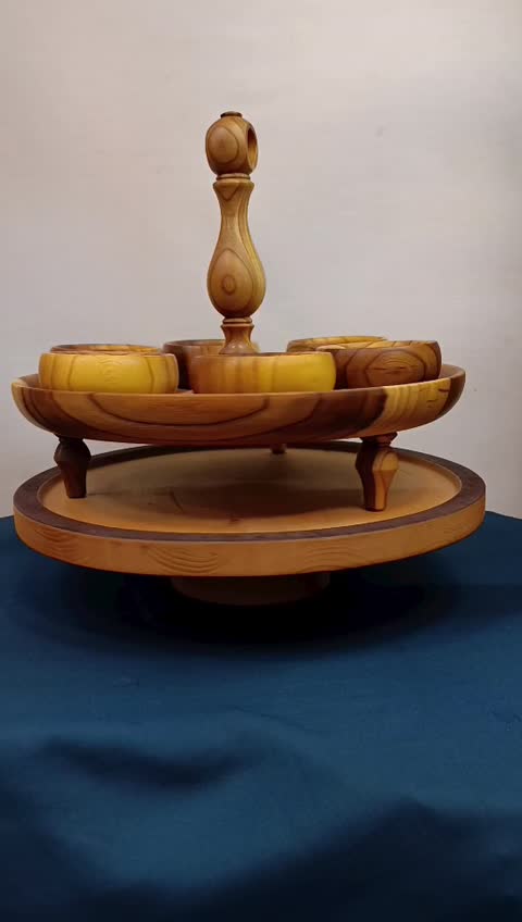 اردوخوری 6 پیاله از چوب زیبای نارون