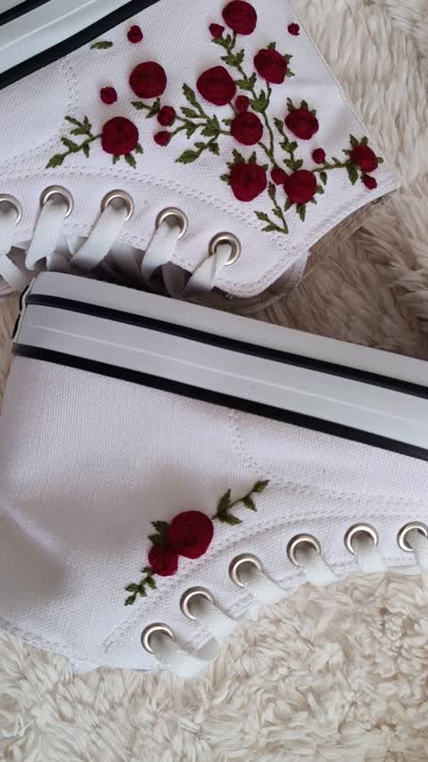 کفش الستار گلدوزی شده با دست رز