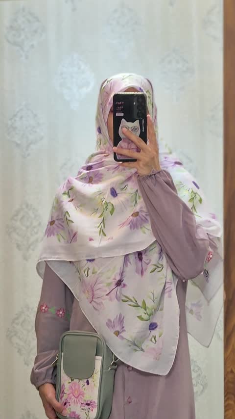 ست کیف و سوسری گلدار یاسی (طرح نیلا)