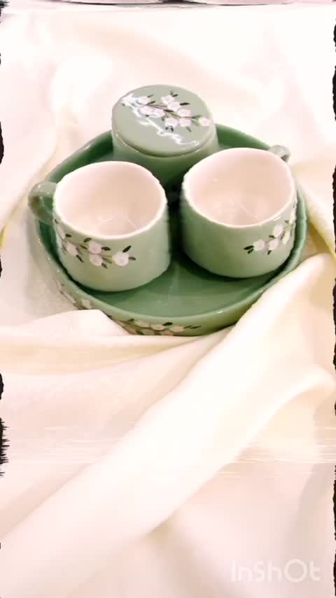 ست چایخوری دو نفره گل برجسته رز