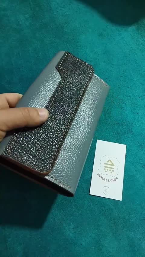 کیف پول چرم دستساز زنانه مدل سعیده 
