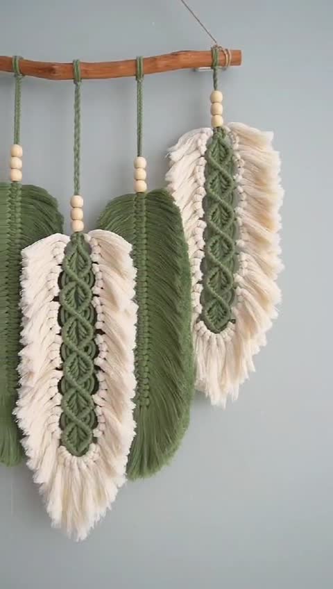 دیوارکوب برگ مکرومه بافی