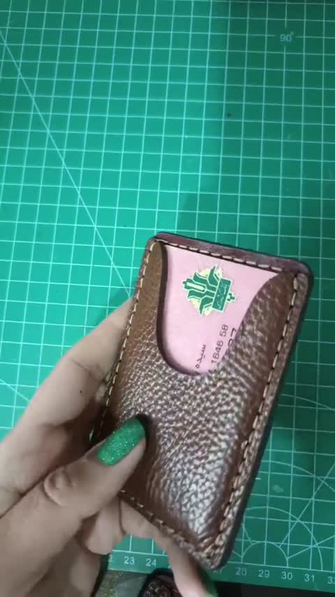 کیف کارت چرم طبیعی دست دوز 