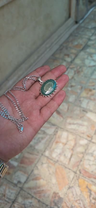 گردنبند عقیق سبز ایت الکرسی 