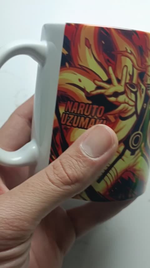 ماگ انیمه ناروتو طرح ناروتو اوزوماکی (Naruto Uzumaki) Naruto - کد 02 (سفید ، مشکی ، حرارتی)