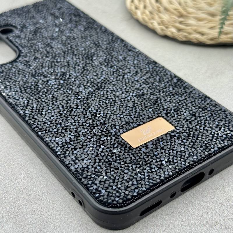 قاب گوشی Galaxy A36 سامسونگ نگین دار سواروسکی SWAROVSKI پلاک فلزی مشکی کد 151318