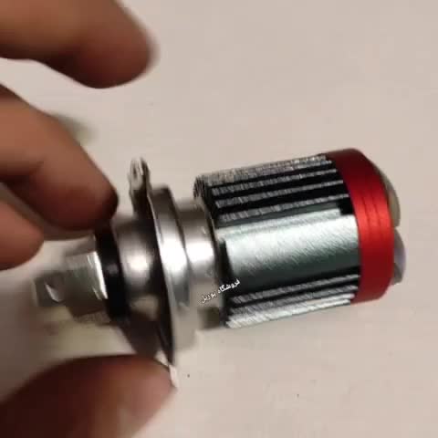 هدلایت لنزدار موتور سیکلت سه خار h4 دو رنگ دو کنتاکت