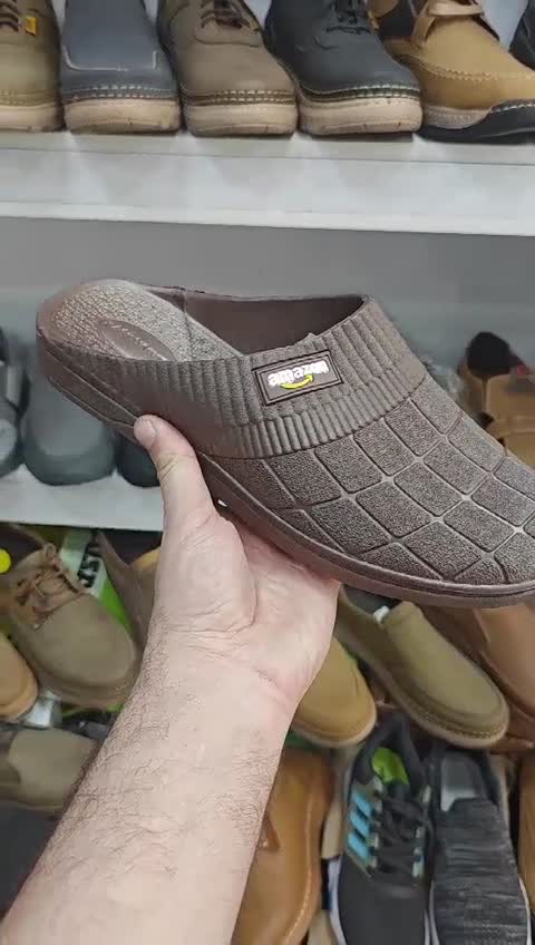 دمپایی جلو بسته ژله ای نرم قهوه ای