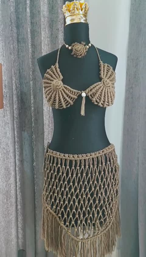 ست مکرومه ساحلی طرح حلزونی 