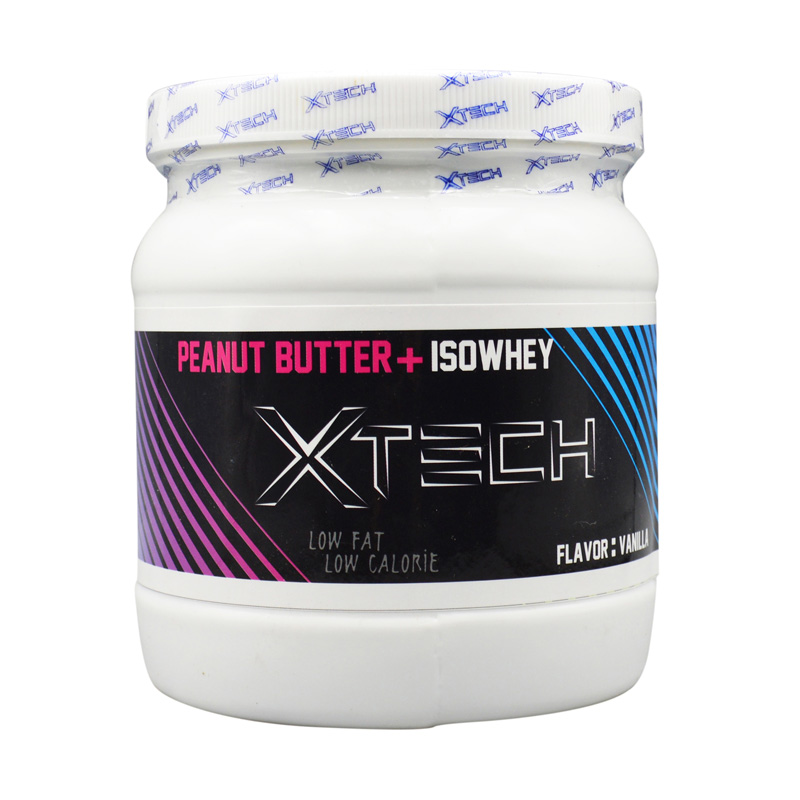 کره بادام زمینی ایکس تک حاوی ایزو وی طعم وانیل 1300 گرمی