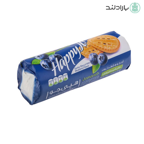 بیسکویت هپی جو با طعم بلوبری جمانه (آرد جو + شهد توت)