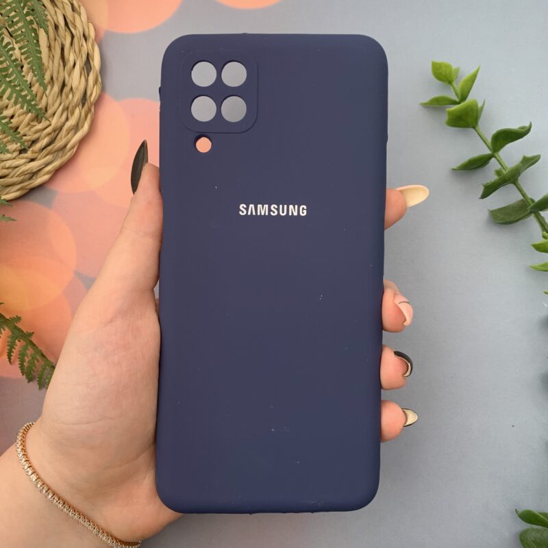 قاب گوشی Galaxy A12 / Galaxy M12 سامسونگ سیلیکونی پاک کنی اورجینال داخل پارچه ای رنگ سرمه ای کد 27142