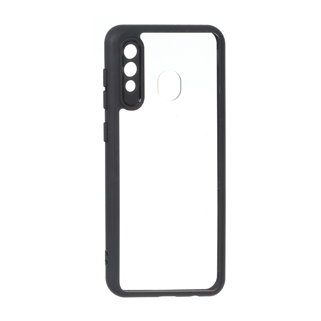 قاب پشت سخت شفاف محافظ لنزدار دور رنگی Samsung Galaxy A30 / A20 - مشکی