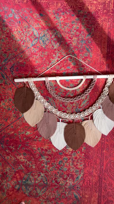 دیوارکوب مکرومه مدل برگ(پس کرایه)