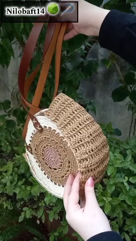 کیف رافیا گرد دورنگ