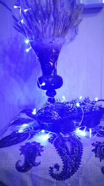 ریسه سوزنی تزئینی ال ای دی 8.5 متری رنگ چراغ ها آبی دارای ریموت جهت رقص نور