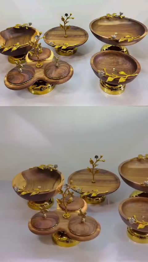 ست پذیرایی چوبی برنجی لاله ارسال رایگان