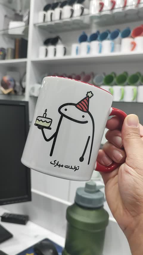 چاپ روی ماگ دسته رنگی مدل آدم لاکچری